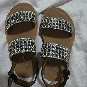 Women’s Black and Silver Sandals